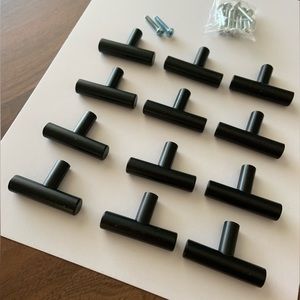 T-shaped drawer pulls (12-pack, 2") matte black